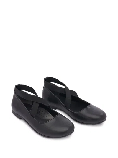 La Perla Kids' Cross-strap Ballet Flats In Black