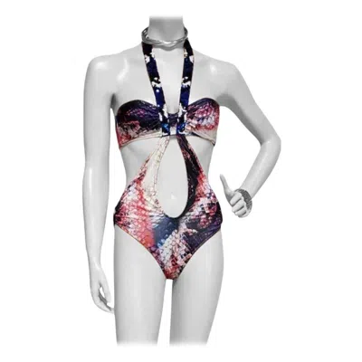 Pre-owned La Perla Embellished Swimsuit *beyonce Wore The Same For Instyle* In Gray
