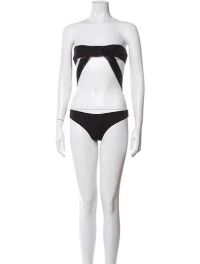 Pre-owned La Perla Embroidered Accent One-piece In Black