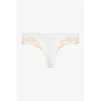La Perla Embroidered Trim Scalloped Edge Thong