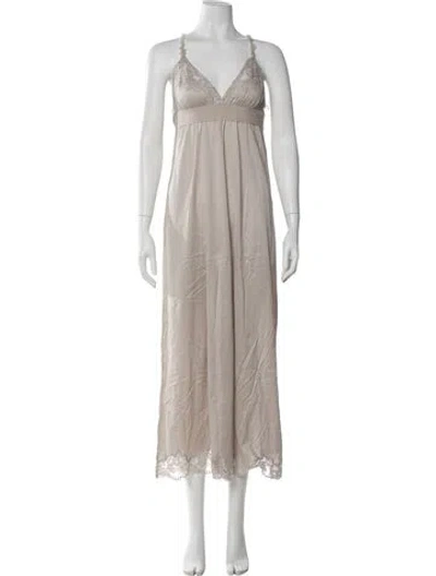 Pre-owned La Perla Eyelet Trim Nightgown W/ Tags In Neutral