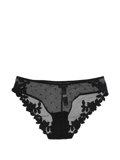 La Perla Floral-appliqué Briefs In Black