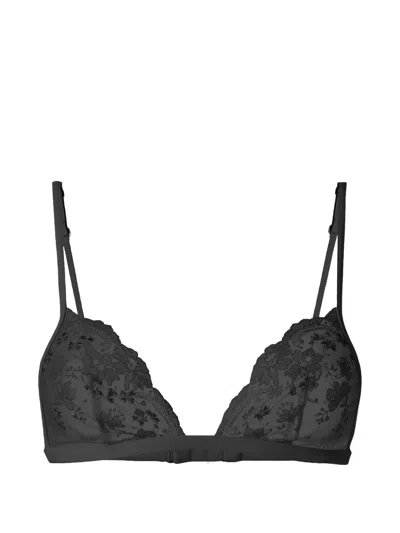 La Perla Floral-embroidered Bra In Black