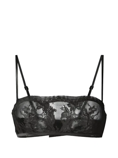 La Perla Floral-lace Bra In Black