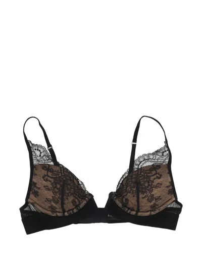 La Perla Floral-lace Bra In Brown