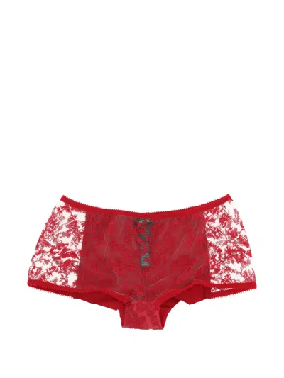 La Perla Floral-lace Brief In Red