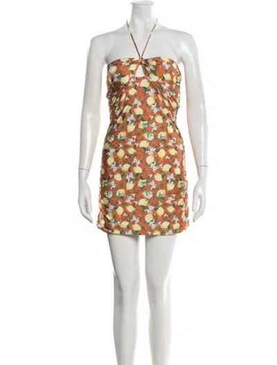 Pre-owned La Perla Floral Print Cover-up W/ Tags In Orange