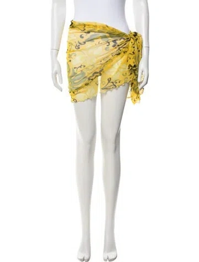 Pre-owned La Perla Floral Print Cover-up In Yellow
