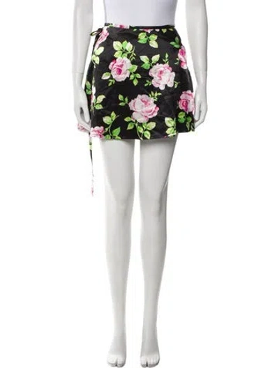 Pre-owned La Perla Floral Print Lace Trim Embellishment Nightgown In Black