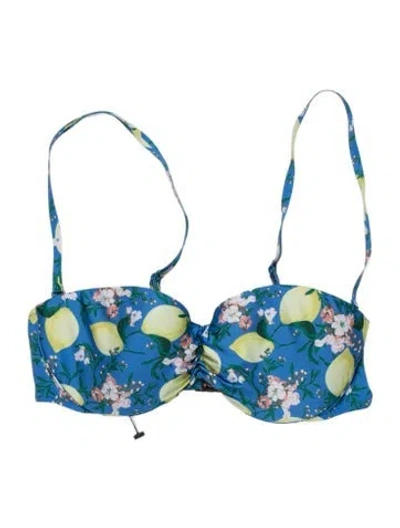 Pre-owned La Perla Floral Print Top W/ Tags In Blue