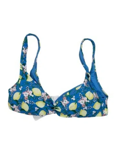 Pre-owned La Perla Floral Print Top W/ Tags In Blue