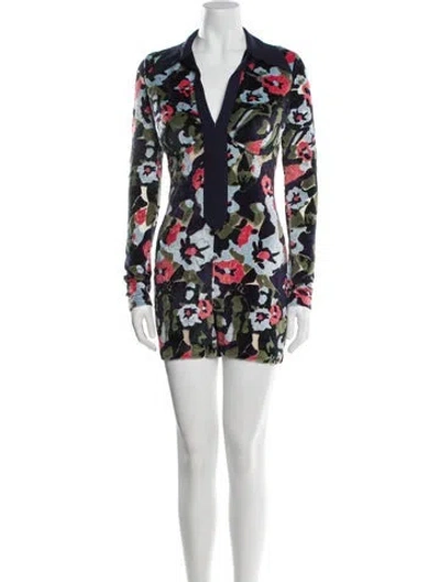 Pre-owned La Perla Floral Print V-neck Romper In Multi