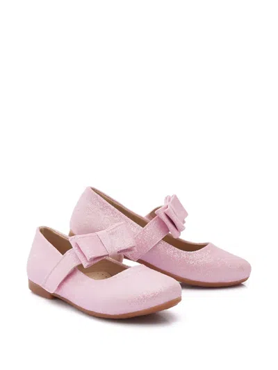 La Perla Babies' Glitter-detail Bow-embellished Ballerinas In Pink