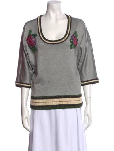 Pre-owned La Perla Graphic Print Scoop Neck Sweatshirt In Gray