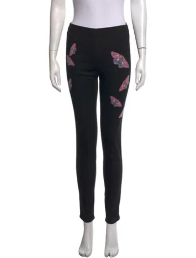 Pre-owned La Perla Graphic Print Skinny Leg Pants In Black