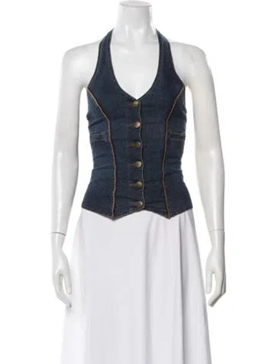 Pre-owned La Perla Halterneck Sleeveless Top In Black