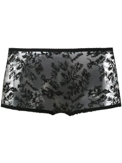 La Perla Lace Contrast Culotte In Black