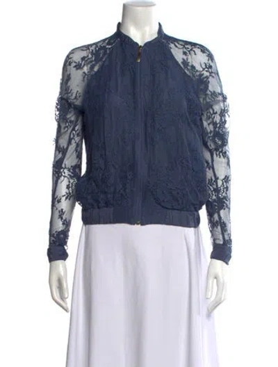 Pre-owned La Perla Lace Lace Pattern Top In Blue