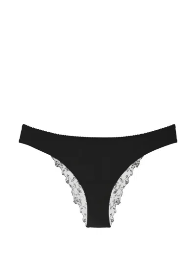 La Perla Lace-panel Briefs In Black
