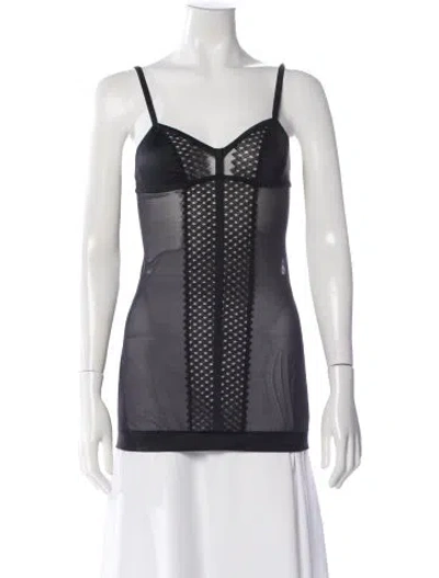 Pre-owned La Perla Lace Pattern Embroidered Accent Nightgown In Black