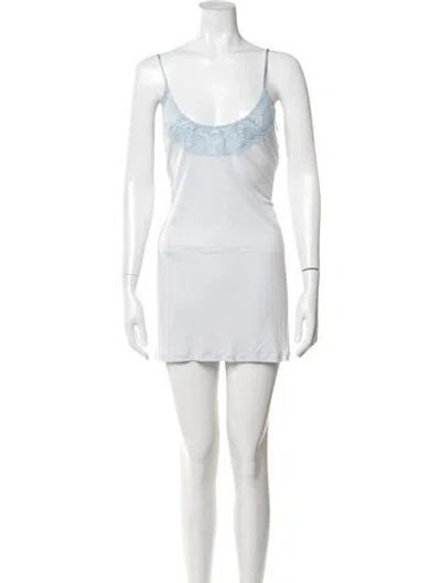 Pre-owned La Perla Lace Pattern Embroidered Accent Nightgown In Neutral