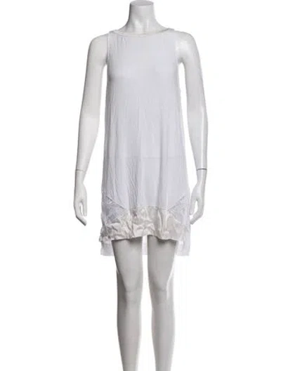 Pre-owned La Perla Lace Pattern Embroidered Accent Nightgown In White
