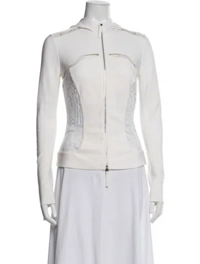 Pre-owned La Perla Lace Pattern Jacket In White