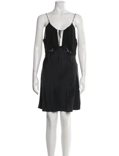 Pre-owned La Perla Lace Pattern Lace Trim Embellishment Nightgown In Black
