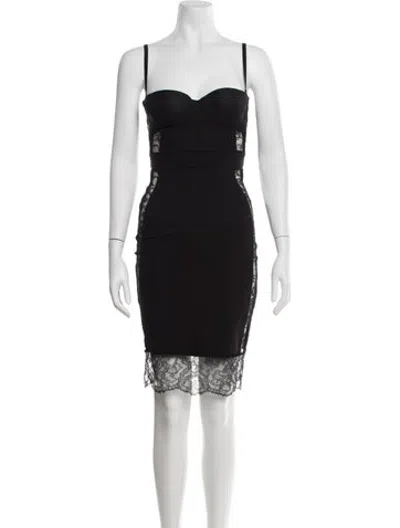 Pre-owned La Perla Lace Pattern Lace Trim Embellishment Nightgown In Black