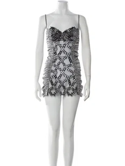 Pre-owned La Perla Lace Pattern Lace Trim Embellishment Nightgown In White