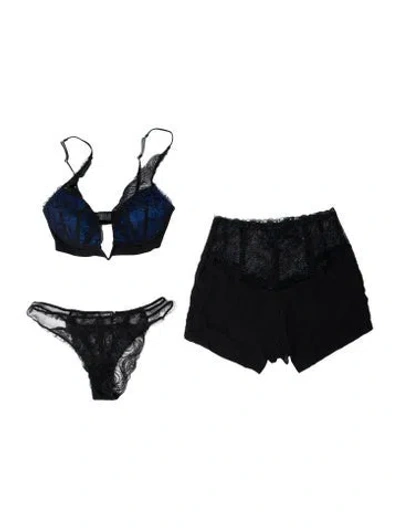 Pre-owned La Perla Lace Pattern Lounge Set In Blue