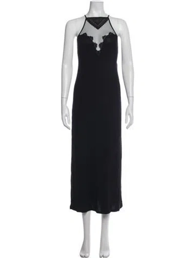 Pre-owned La Perla Lace Pattern Mesh Accents Nightgown In Blue