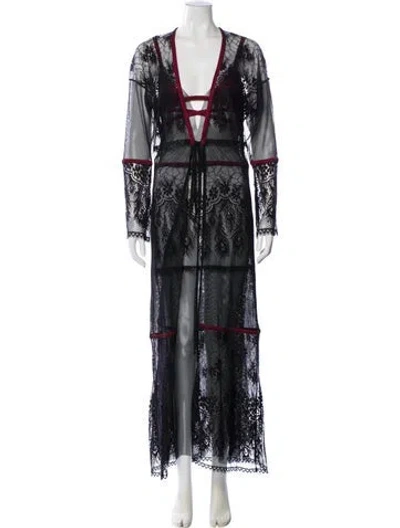 Pre-owned La Perla Lace Pattern Mesh Accents Nightgown In Multi