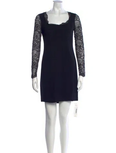 Pre-owned La Perla Lace Pattern Mini Dress In Black