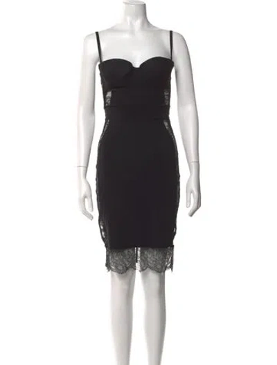 Pre-owned La Perla Lace Pattern Mini Dress In Black