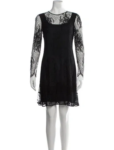 Pre-owned La Perla Lace Pattern Mini Dress In Black