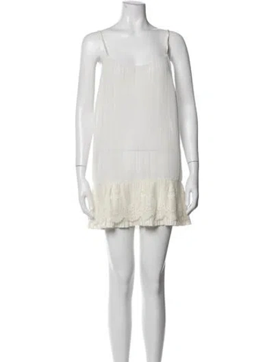 Pre-owned La Perla Lace Pattern Mini Dress In Neutrals