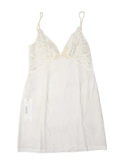 Pre-owned La Perla Lace Pattern Mini Dress In Neutrals
