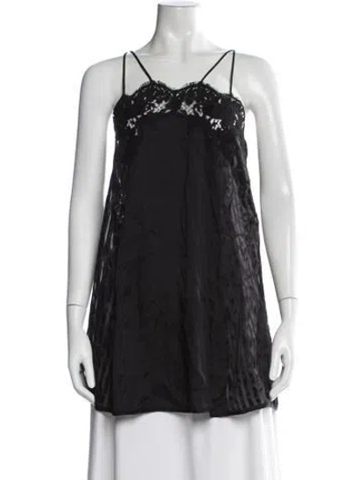 Pre-owned La Perla Lace Pattern Nightgown In Black