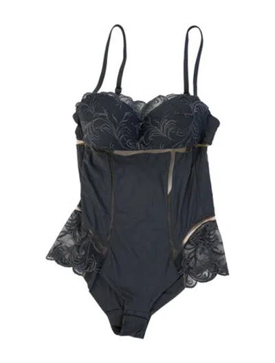 Pre-owned La Perla Lace Pattern Nightgown In Grey