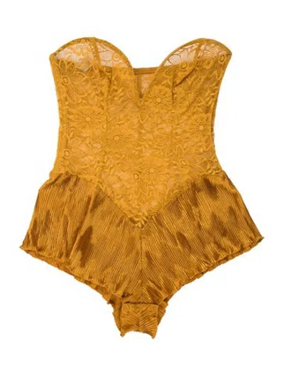 Pre-owned La Perla Lace Pattern Nightgown In Yellow
