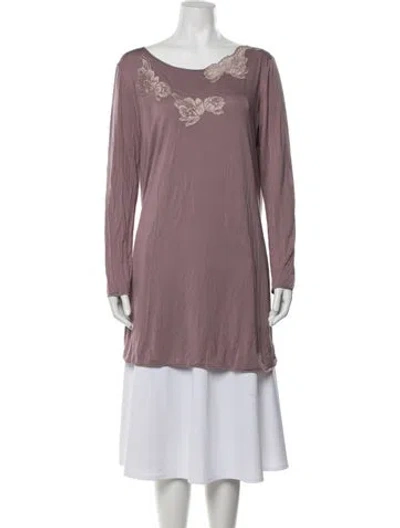 Pre-owned La Perla Lace Pattern Scoop Neck Top In Purple