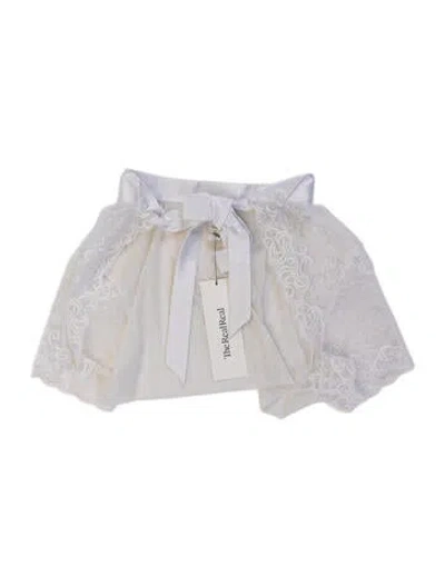 Pre-owned La Perla Lace Pattern Shawl In White