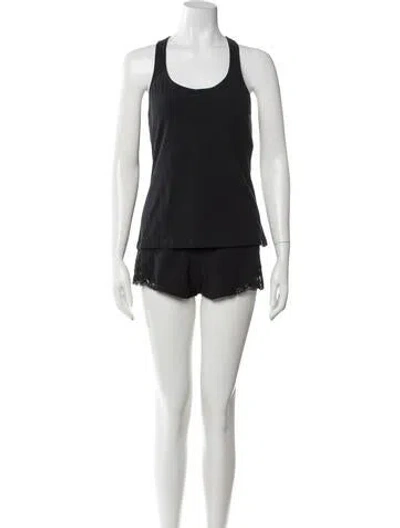 Pre-owned La Perla Lace Pattern Short Set In Black