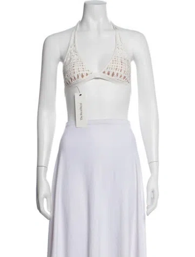 Pre-owned La Perla Lace Pattern Top In White