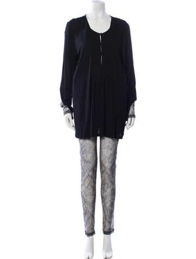 Pre-owned La Perla Lace Trim Embellishment Pant Set In Black