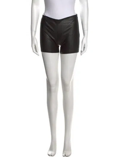 Pre-owned La Perla Lamb Leather Mini Shorts In Black