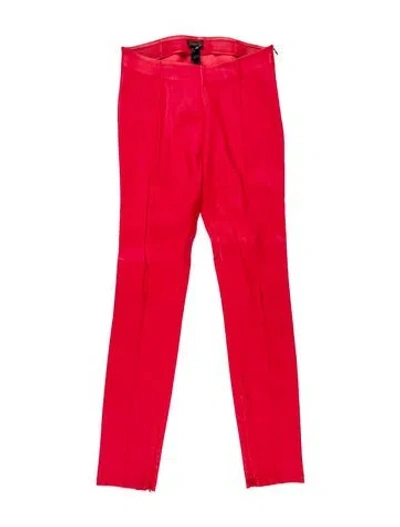 Pre-owned La Perla Lamb Leather Skinny Leg Pants In Red