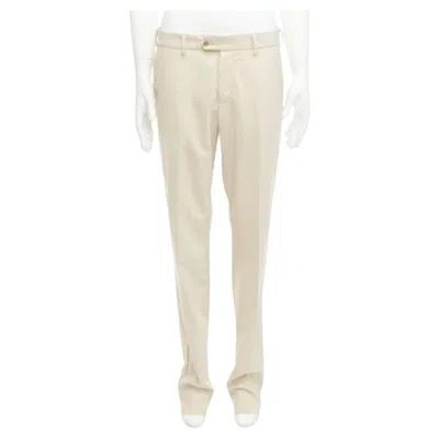Pre-owned La Perla Light Beige Virgin Wool Blend Straight Leg Minimal Classic Pants M In Brown