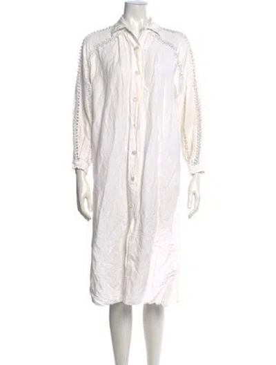 Pre-owned La Perla Linen Knee-length Dress In White